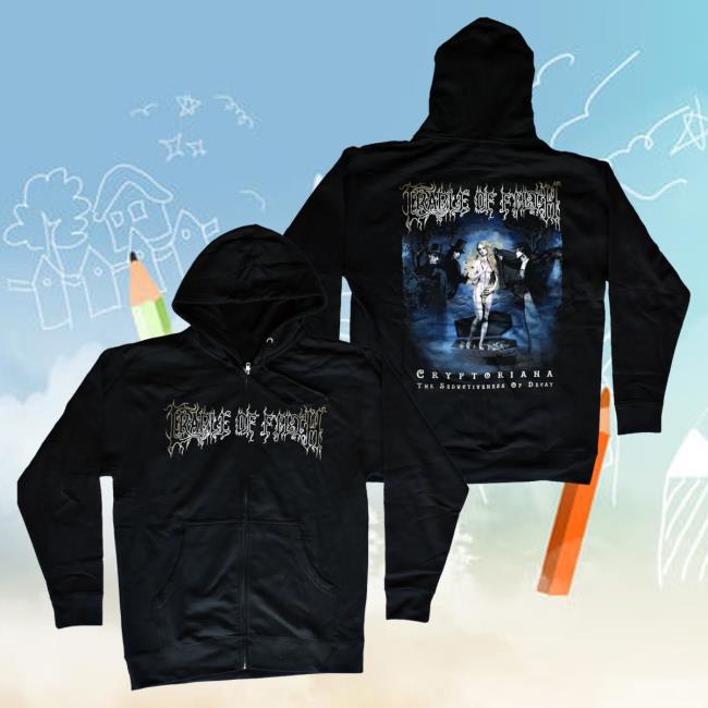 Official Night Shift Store Shop Cradle Of Filth - Cryptoriana The Seductiveness Of Decay Zip Up Pullover Hoodie Nightshift Merch