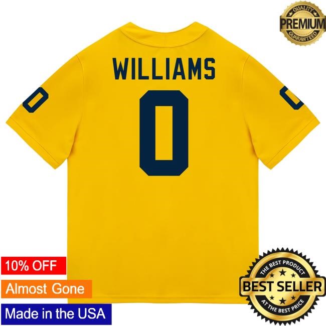 The M Den Michigan Wolverines #0 Tre Williams Student Athlete Maize Football Jersey New Shirt
