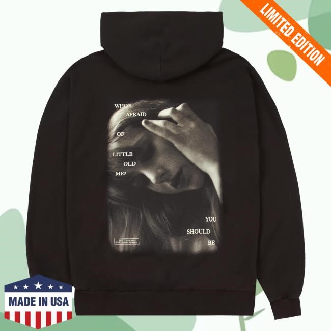 Official Taylor Swift Merch Store Who's Afraid Of Little Old Me? Dark Brown Sweatshirts Taylor Swift Apparel Clothing TaylorSwift