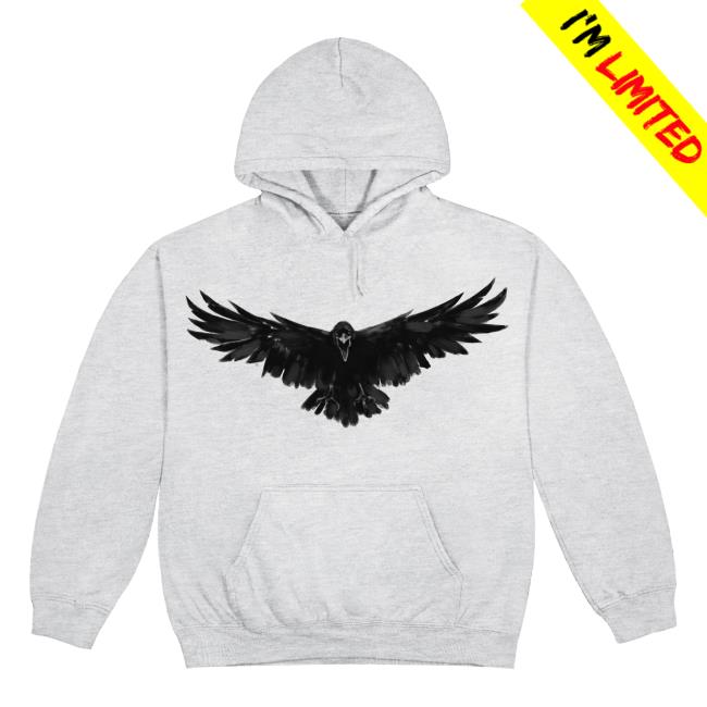 Official Gunna Merch Store Gunna Crow Popover Hoodie (Grey)