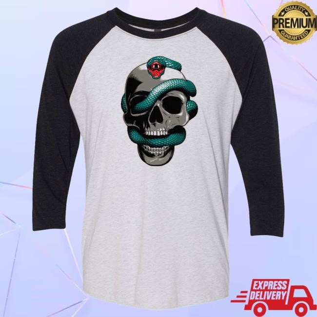 Official 3 Doors Down Merch Snake Skull Raglan L/S Tee