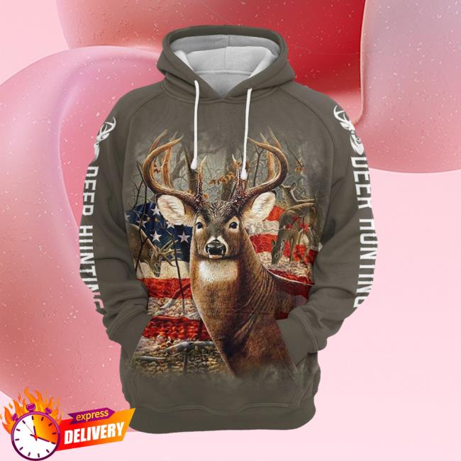 Personalizedwitch Us Flag Deer Hunting G527 3D Shirt 2023 Christmas Holiday Gifts (Plus Size Available) Personalized Witch