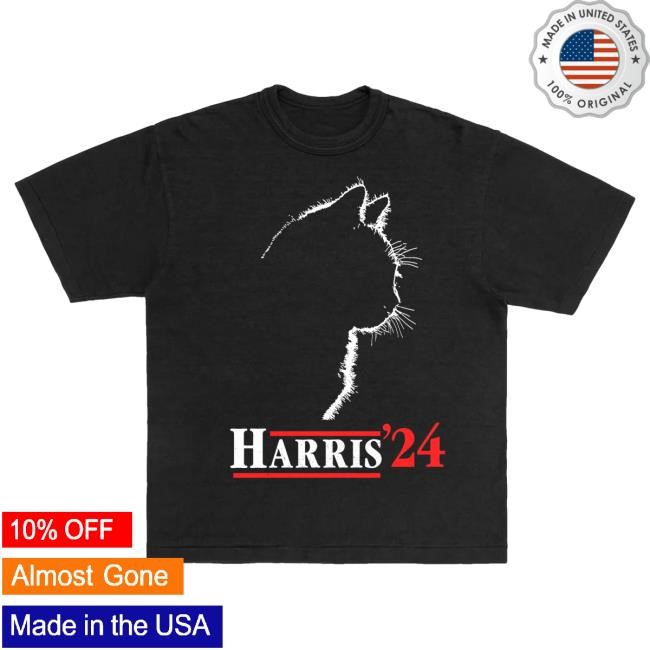 Cat Lady For Kamala Harris 24 Shirts - Black