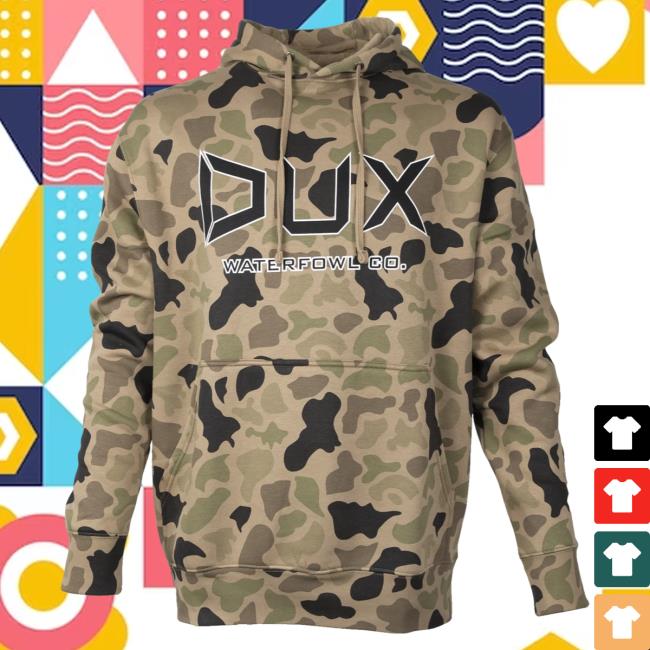 Official Dux Waterfowl Co Dux Old School Camo Thermal Crew Neck Sweat Duxwaterfowl