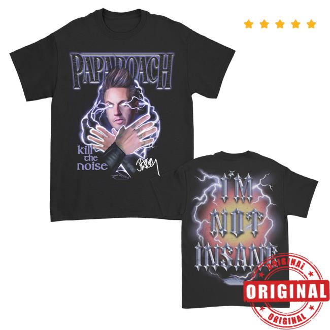 Kings Road Merch Store | Papa Roach I'm Not Insane Tshirt | Official Kings Road Clothing Shop Apparel Kingsroad
