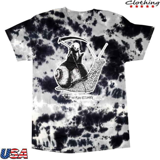 Official Any Means Necessary Clothing Tie Dye Slow Death Shirt 2023 Multi Black Tie-Dye