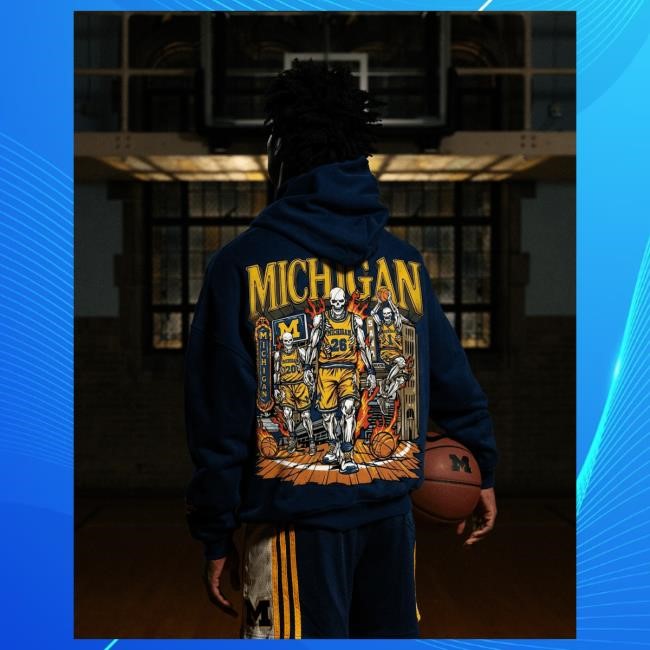 Street Game Crowd Michigan Skelly Hoodie Navy Sana Detroit
