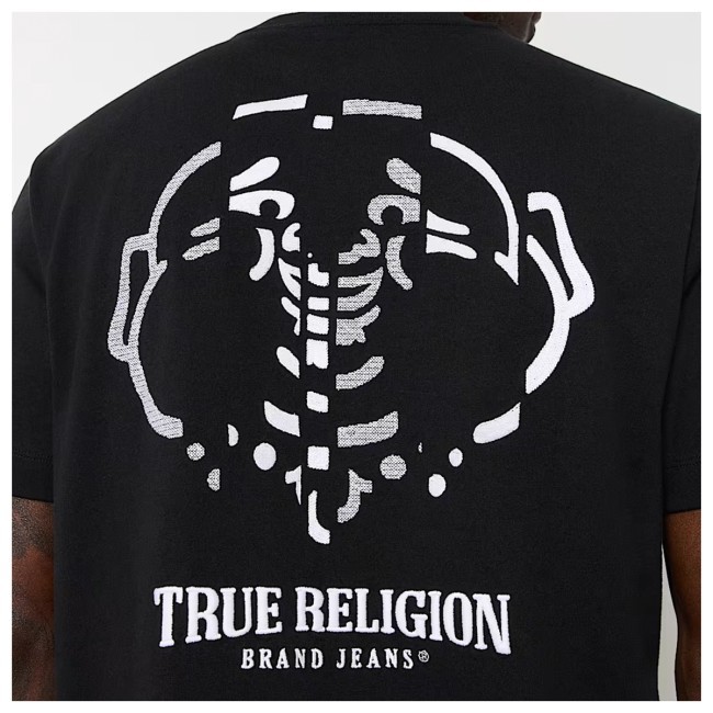 Truereligion Embroidered Warped Buddha Logo Tee Tee Shirt