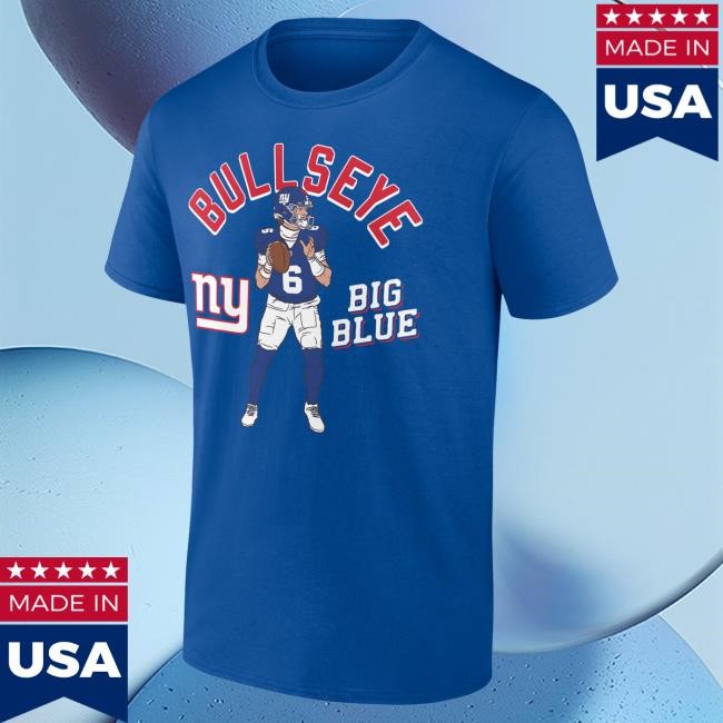 Men's Jaxson Dart Royal New York Giants Player Illustrative Pack Shirts NewYorkGiants