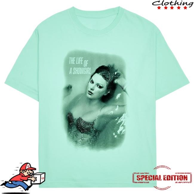 Official Taylor Swift Merch Store Shop The Life of a Showgirl Mint Tshirt TaylorSwift