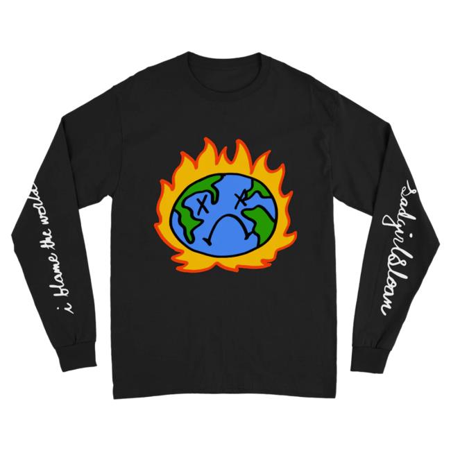 Official Sasha Alex Sloan Merch Store Sasha Alex Sloan World Long Sleeve Tee Shirt Black Sasha Alex Sloan Apparel Clothing Shop
