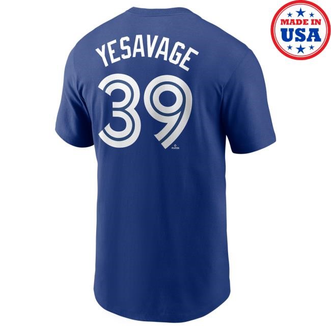 Official MLB Shop Men's Toronto Blue Jays Trey Yesavage Nike Royal Fuse Name & Number Tee Toronto Blue Jays Merch