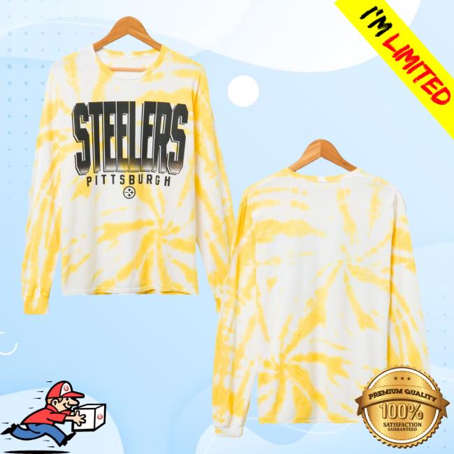 Official Junk Food Apparel Clothing Store Shop Junkfoodclothing Pittsburgh Steelers Game Time Tie Dye Long Sleeve Shirt New Mustard Tie-Dye