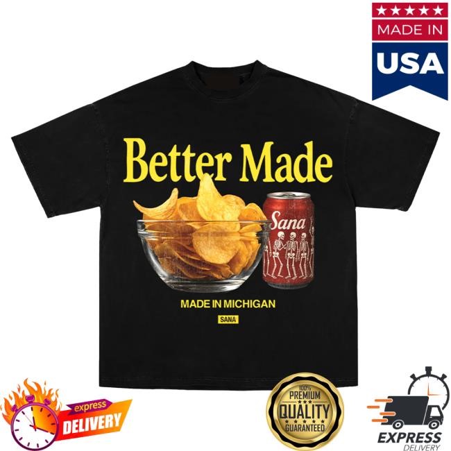 Official Sana Detroit Merch Sana Chips And Coke Hot Shirt - Black