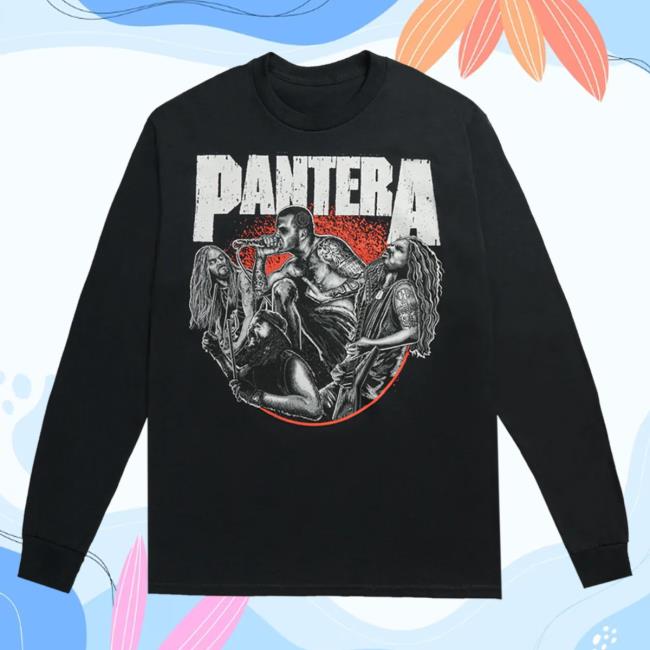 Official Pantera Merch Store Shop Pantera 30 Vulgar Years Band Illustration. Long Sleeve Tee Shirt