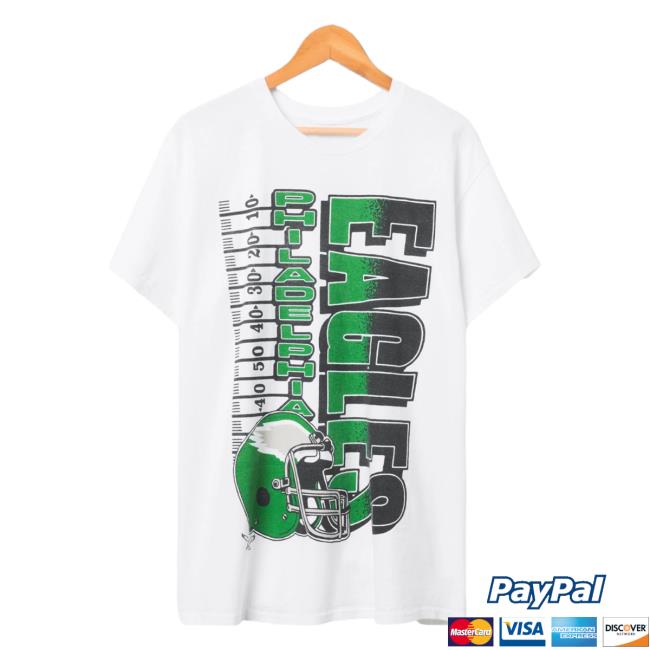 Official Junk Food Apparel Clothing Store Shop Junkfoodclothing Philadelphia Eagles Helmet Yardage Flea Market Tee Shirt