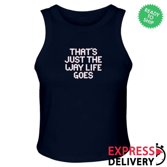 Official Gracie Abrams Merch Store Gracie Abrams Navy That's Just The Way Life Goes Ribbed Tank Tee GracieAbrams