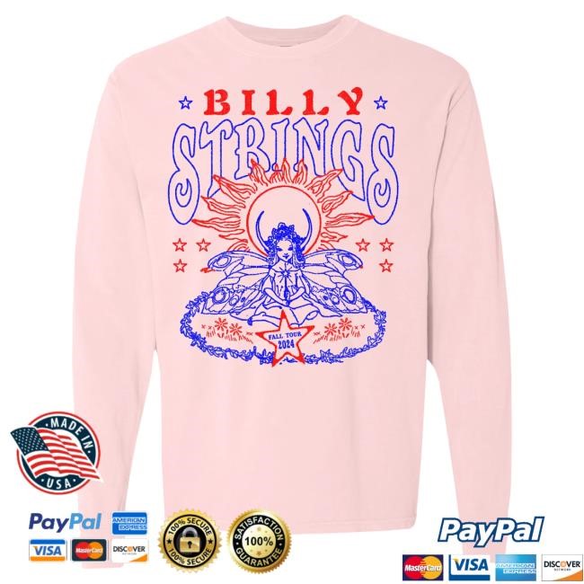 Official Billy Strings Merch Store Shop Billy Strings Fairy Long Sleeve Tees benefitting Rock the Pink (Brian Morgante / Flesh & Bone Design)