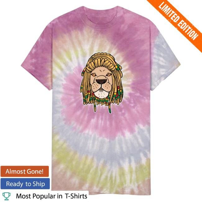 Official Reggae Music Rasta Rastafari Lion Cat Dread Gift Unisex Tie Dye Shirts Desert Rose