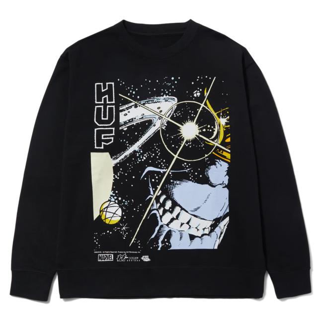 Official Huf Worldwide Store Shop Huf X Avengers Thanos Eye Washed Hooded Sweatshirt