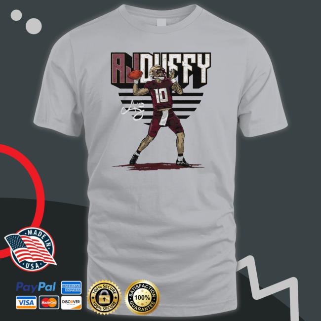 Official Aj Duffy Merch College Player Name Wht Shirt