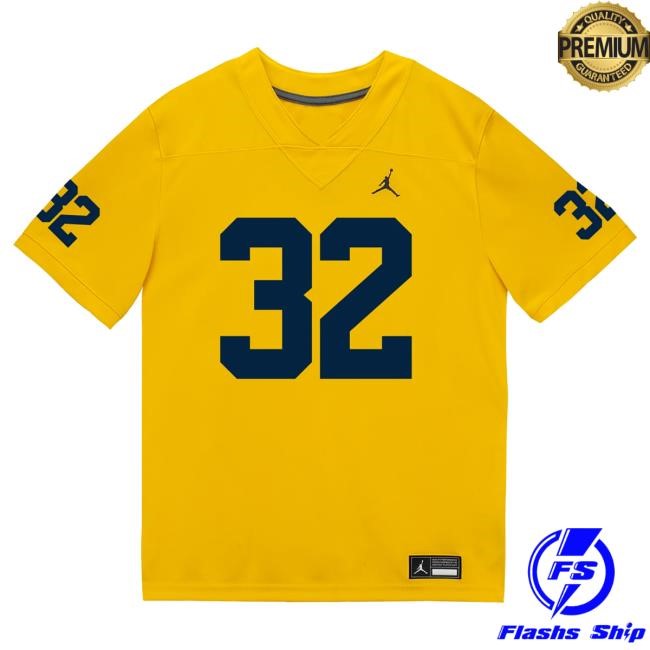 The M Den Michigan Wolverines #32 Jeremiah Lowe Student Athlete Maize Football Jersey New Shirt