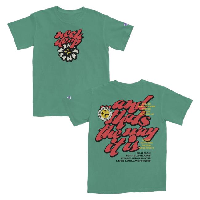 Official Hopeless Records Merch Neck Deep Pushing Daisies Seafoam Shirts HopelessRecords