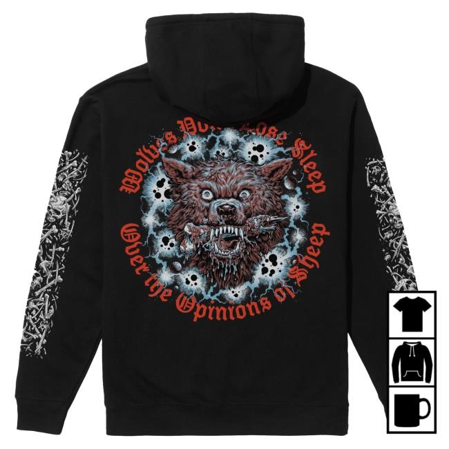 Official Lurking Class Clothing Merch Shop Stikker Wolf Hood - Black LurkingClass