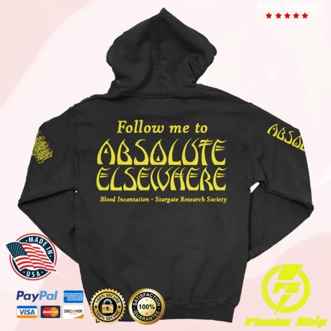 Official Blood Incantation Merch Follow Me To Absolute Elsewhere Crewneck (Black)