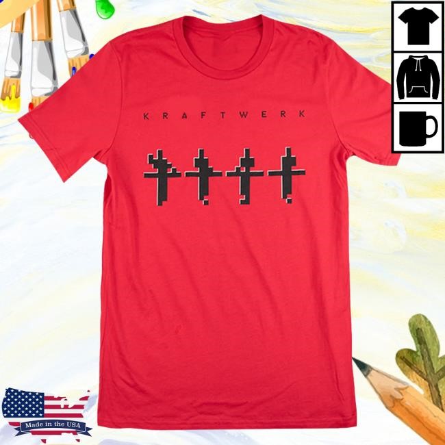 Official Hellomerch Kraftwerk Merch Store 3-D Red Top Shirt Hello Merch