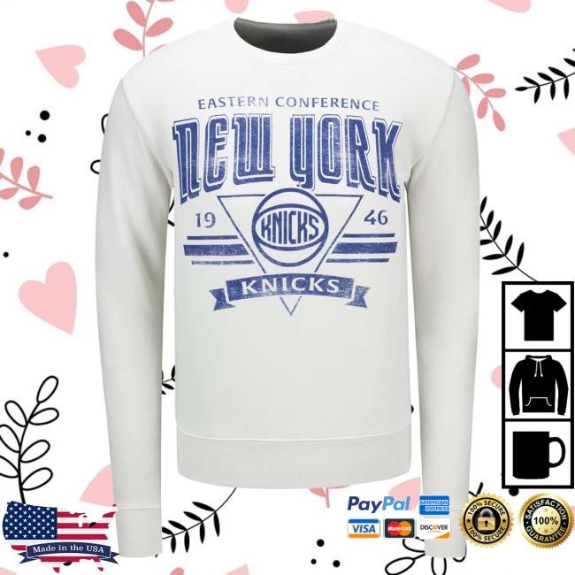 Official Madison Square Garden Merch New York Knicks Sportiqe Knicks Marbella Biltmore Crewneck Sweatshirt MSG Shop