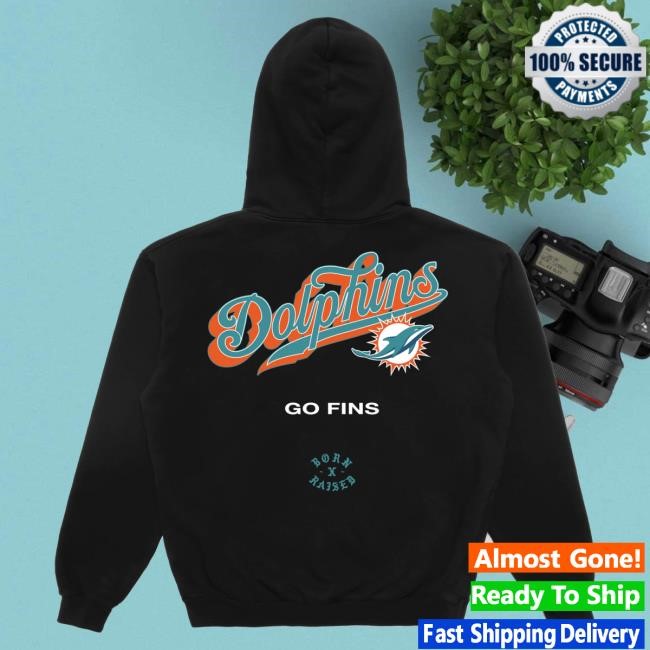 Official Born X Raised Merch Born X Raised + Dolphins Pro Script Shirt: Black NFL 2025 Kickoff