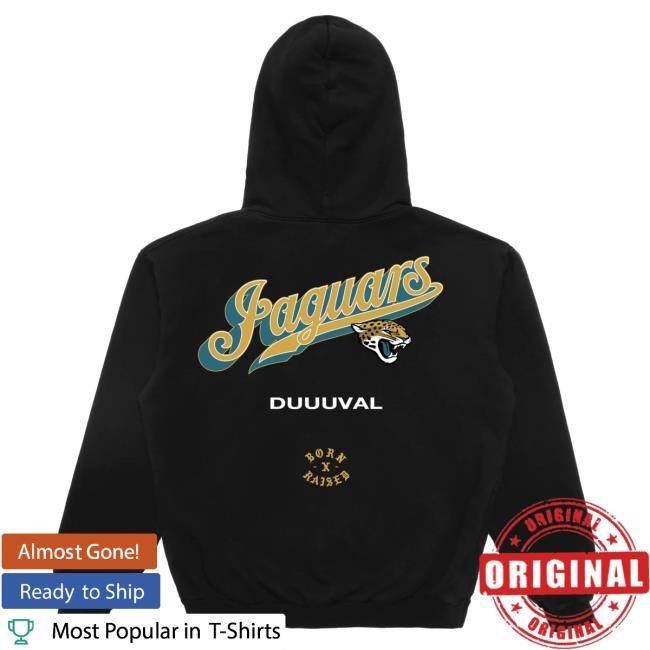 Official Born X Raised + Jaguars Pro Script Hood: Black NFL 2025 Kickoff