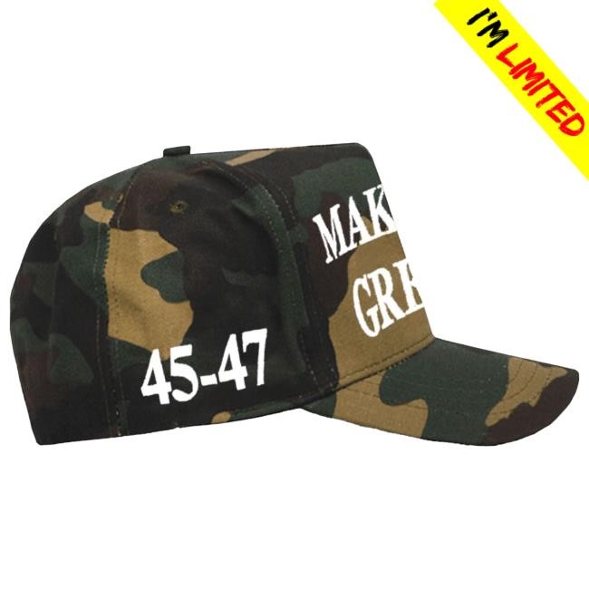 Official Donald Trump Merch Store Donald Trump 45-47 Camo MAGA Hat White Donald Trump Apparel Clothing Shop DonaldTrump