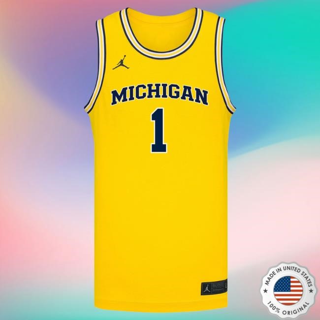 Michigan Wolverines #1 Trey McKenney Student Athlete Maize Basketball Jersey Shirts The M Den Shop Official