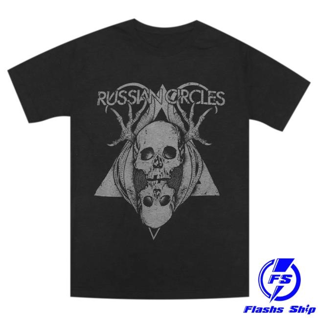 Official Hellomerch Russian Circles Skulls Black Tri-Blend T-Shirt Hello Merch