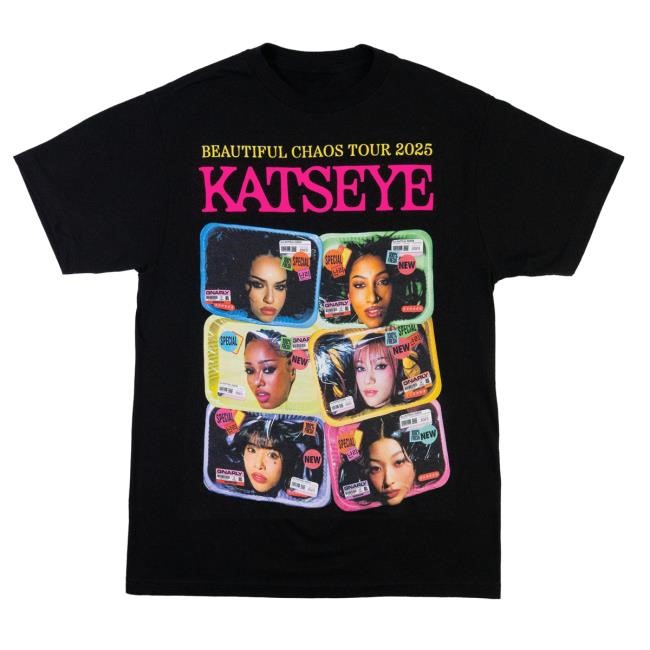 Beautiful Chaos Routing T-shirt Black Venue Drop Katseye