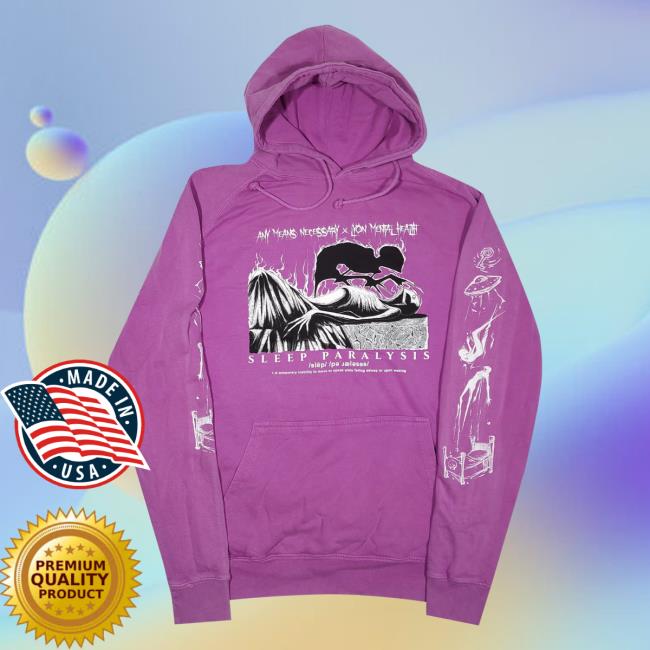 Official Any Means Necessary Clothing Sleep Paralysis Crewneck Sweatshirt Vintage Orchid