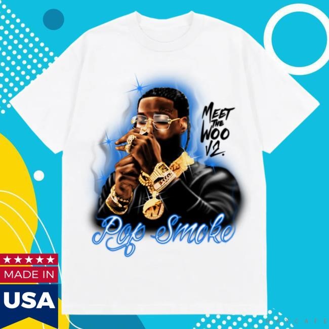 Official Pop Smoke Clothing Shop Store Meet The Woo 2 T-Shirt II PopSmoke