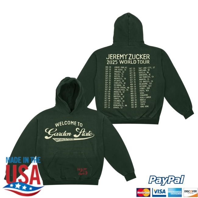 Garden State Tour Green Hoodies | Jeremy Zucker Official Merch Store