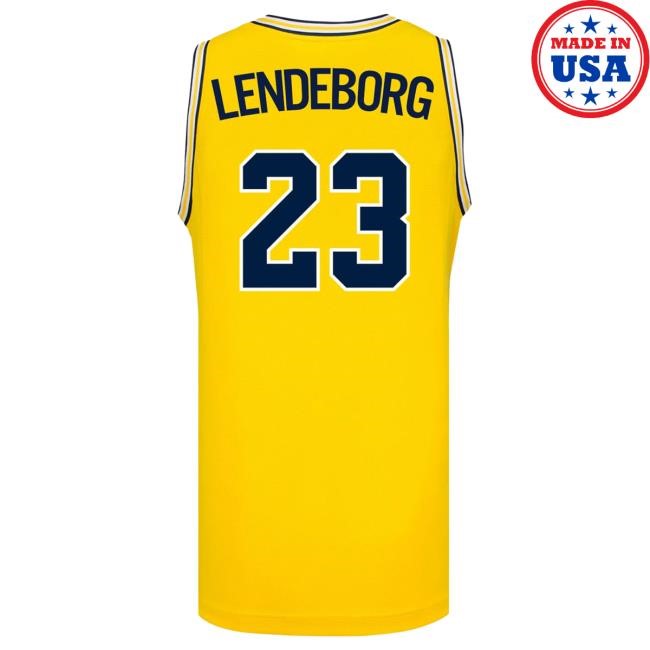 Michigan Wolverines #23 Yaxel Lendeborg Student Athlete Maize Basketball Jersey Shirt The M Den Shop Official