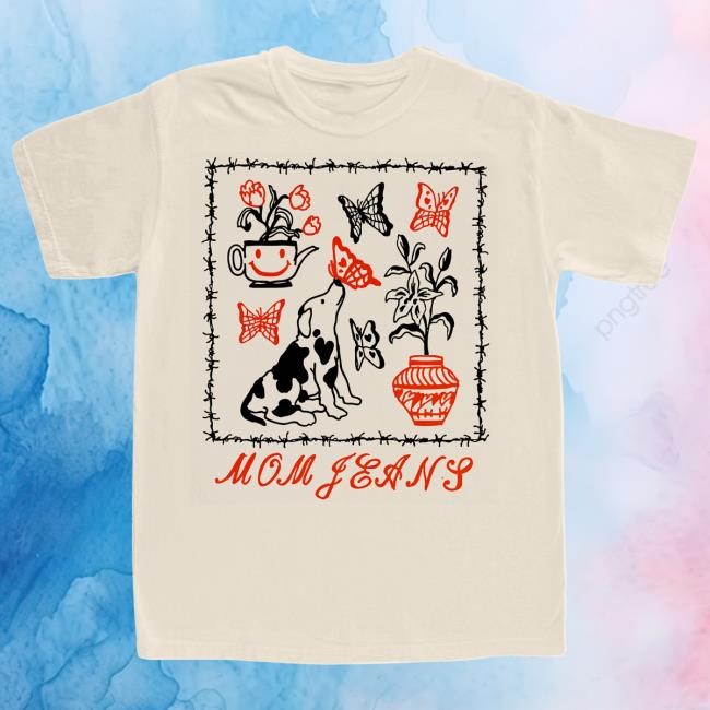Official Mom Jeans Butterfly Puppy Top Shirt