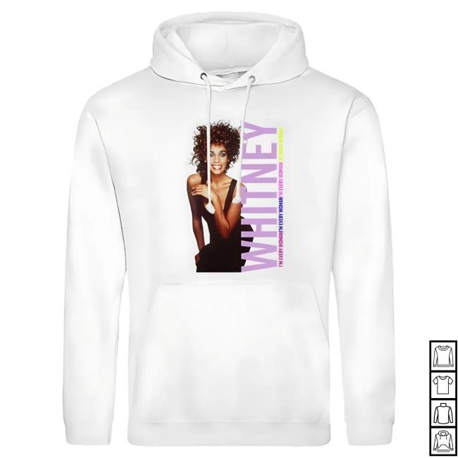 Official Whitney Houston Clothing Store Shop Whitney Houston I'm Every Woman White Crew