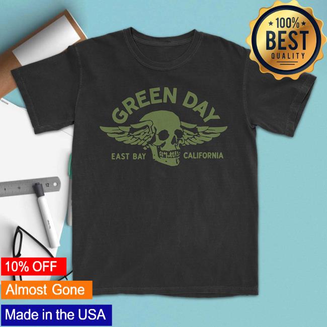 Official Green Day Merch Store Shop Green Day Winged Skull Shirt GreenDay