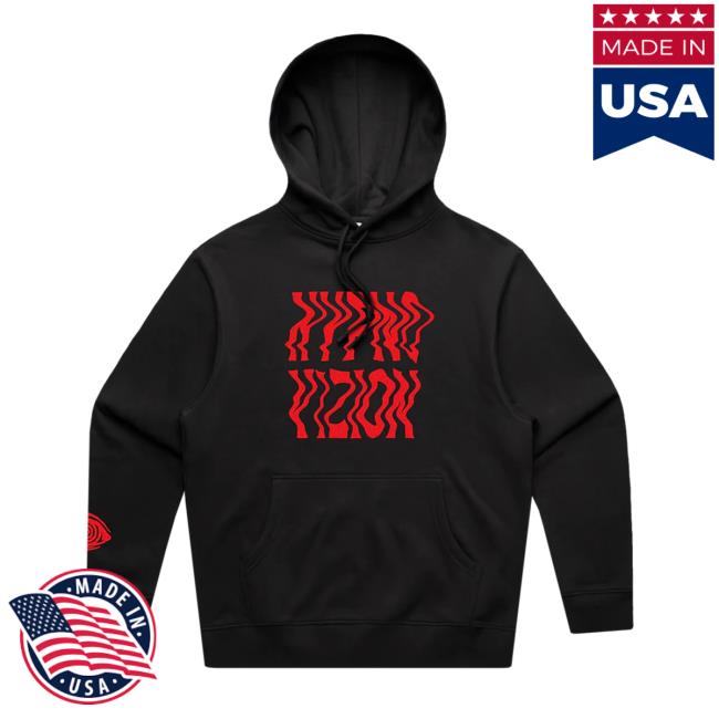 Official Rezz Shop Hypnovizion Vortex Flocked Black Hooded Sweatshirt