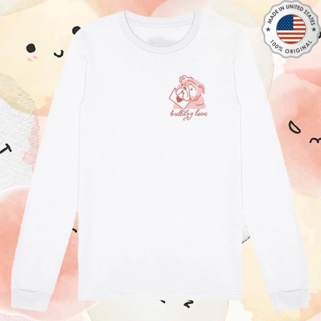 White Valentines Bulldog Graphic Long Sleeve Tee from Duke & Winston