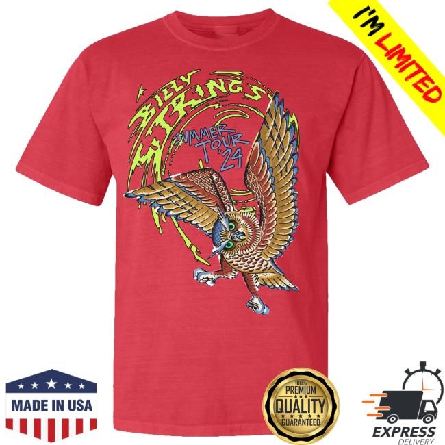 Official Billy Strings Merch Store Shop Billy Strings Red Owl Shirt 2024 (Squishyeyes)