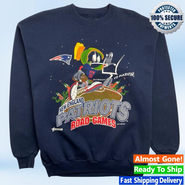 Official Shop Demand Vintage '93 Marvin The Martian N.E. Patriots Long Sleeve Shirts Navy Shopdemand