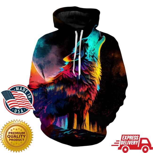 Official Iedm Clothing Spirit Wolf Unisex Pullover Hoodie 3D All Over Print
