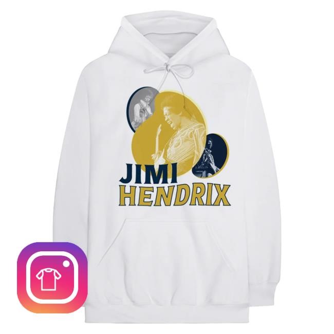 Official Jimi Hendrix Merch Store Jimi Hendrix Photo Collection White Hoody